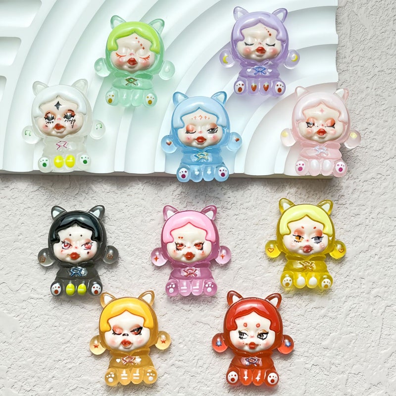 Luminous Sitting Jasmine Girl Resin Accessories Diy Handmade Hairpin Shoe Buckle Mobile Phone Case Sticker Sale - Image 2